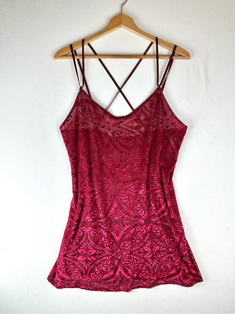 California Dynasty Velvet Burnout Chemise Slip Dress Party